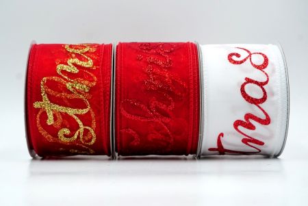 Merry Christmas Greeting Wired Ribbon_KF9810.KF9811.KF9812.KF9813.KF9814.KF9815